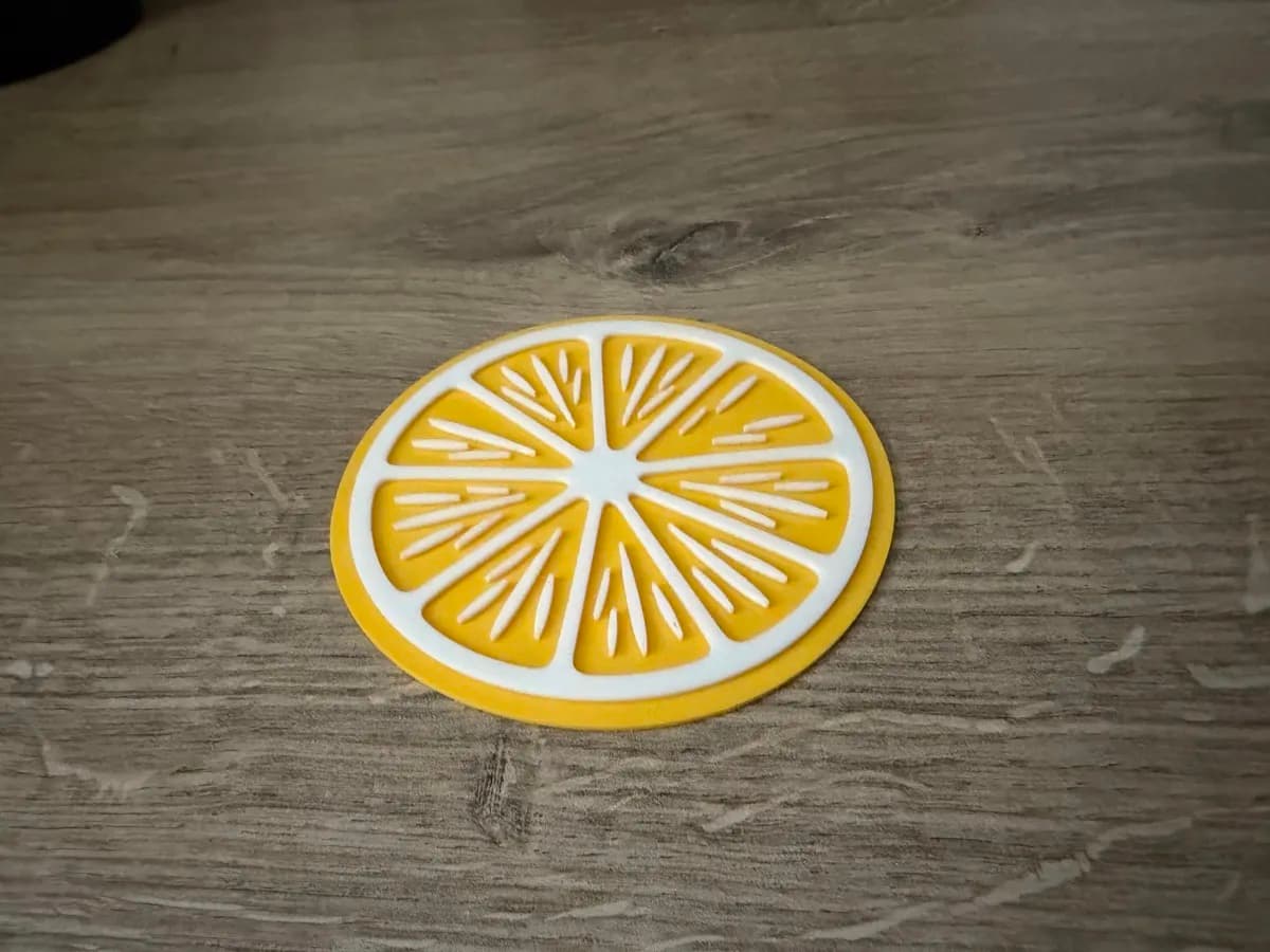 Porta-copos limão — detalhe da fatia