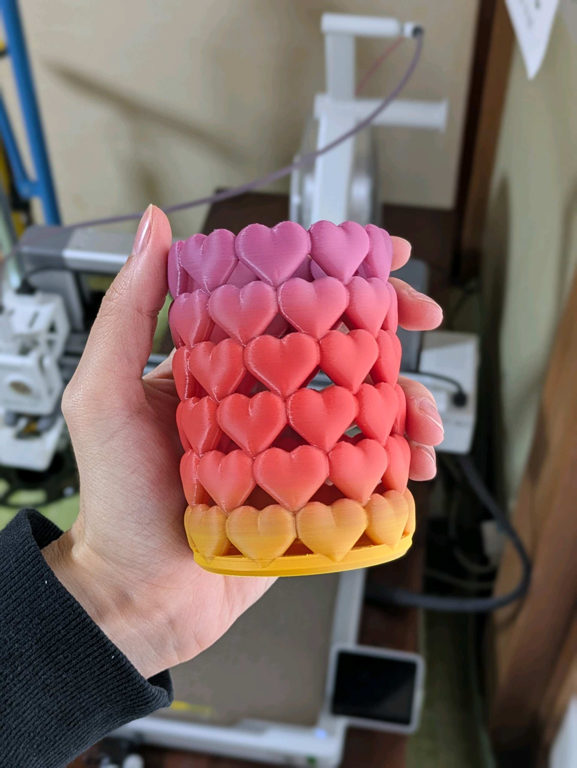 Porta-lápis coração decorativo — impresso em 3D