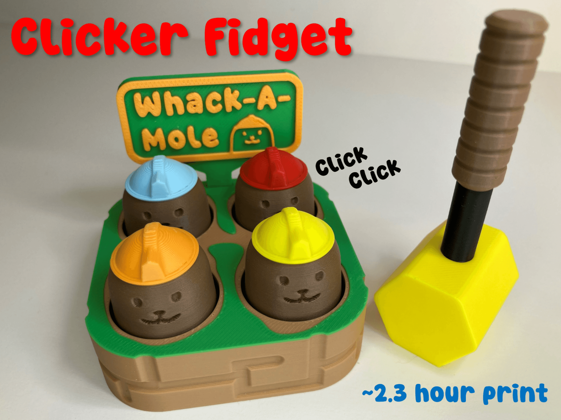 Whack-a-Mole fidget toy — galeria MakerWorld